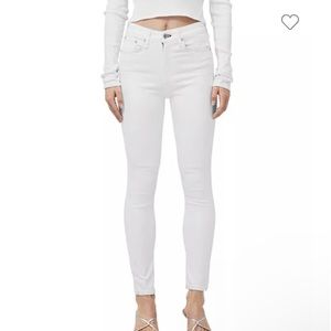 Rag and Bone Nina High Rise Ankle Skinny Jeans in White